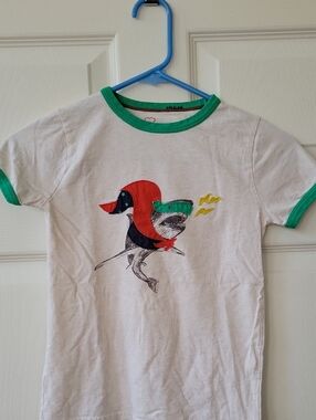 Mini Boden Applique Shark Tee, Sz 6-7